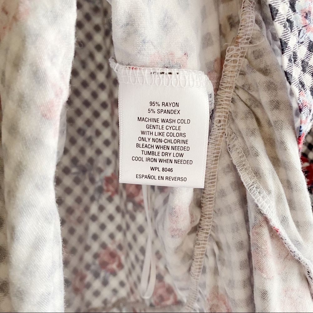 Style & Co Gingham Floral Off Shoulder Top Medium - Picture 4 of 7